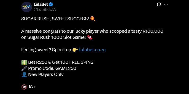Twitter LulaBet Sugar Rush 1000 Win